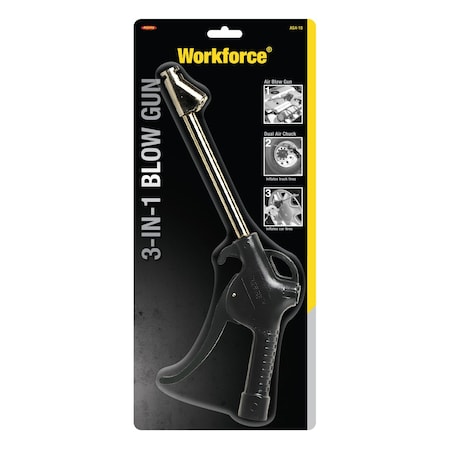 Workforce 3-in-1 Blow Gun with Dual-head Angle Tire Inflator AG4-10